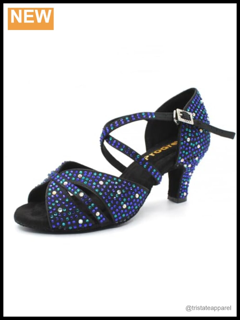 Satin Kitten Heel Dance Shoes Rhinestones Salsa Ballroom Evening Wedding